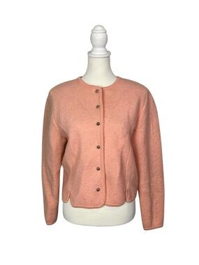 Vintage Carroll Reed 100% Wool Cardigan Sweater Angora Soft Grandma Core